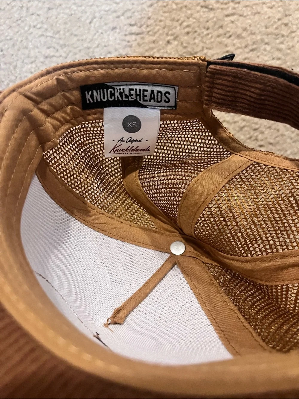 Knuckleheads Lil Threads baby boy XS Corduroy Trucker Hat